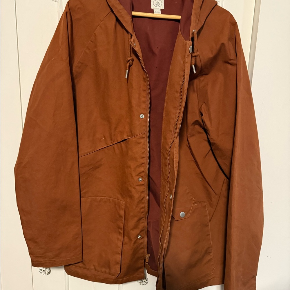 Volcom XL canvas Men's Brown Hooded Jacket